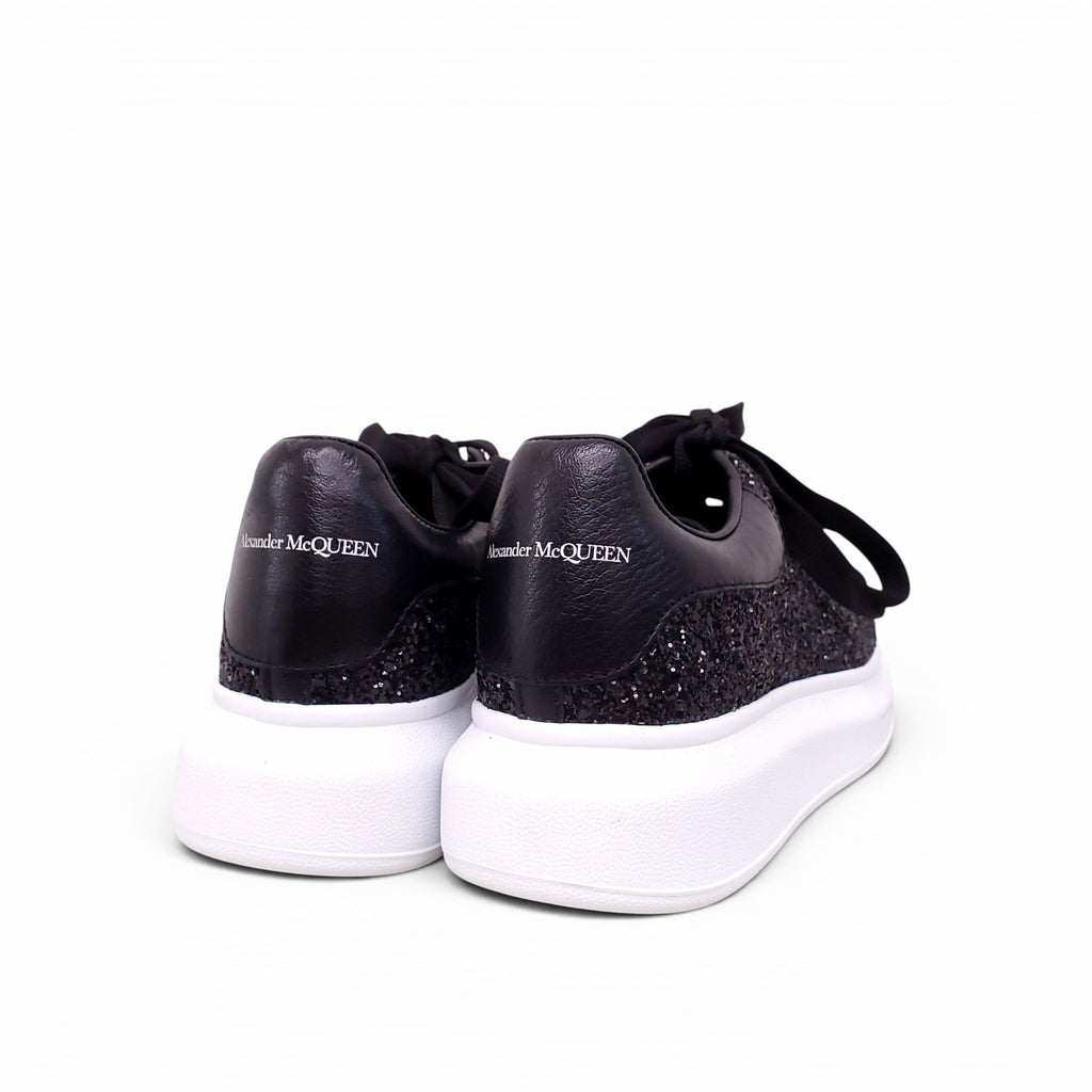 ALEXANDER MCQUEEN BLACK SPARKLY SNEAKERS - SIZE 38.5