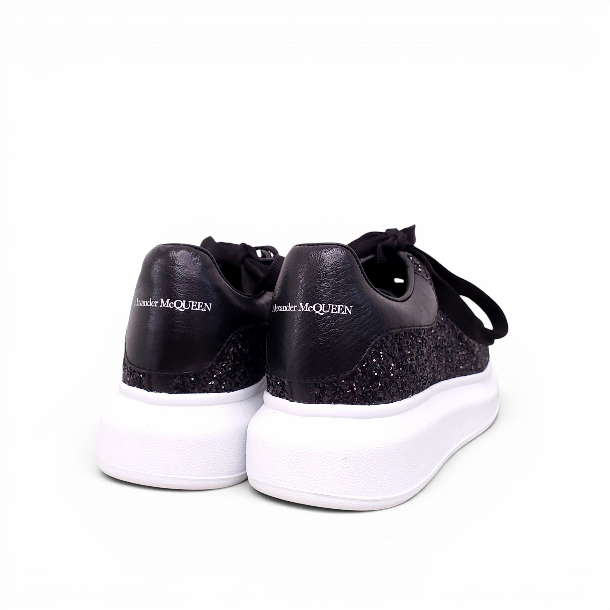 ALEXANDER MCQUEEN BLACK SPARKLY SNEAKERS - SIZE 38.5