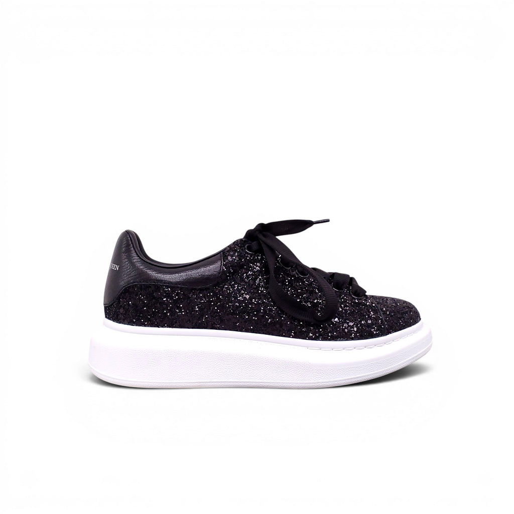 ALEXANDER MCQUEEN BLACK SPARKLY SNEAKERS - SIZE 38.5