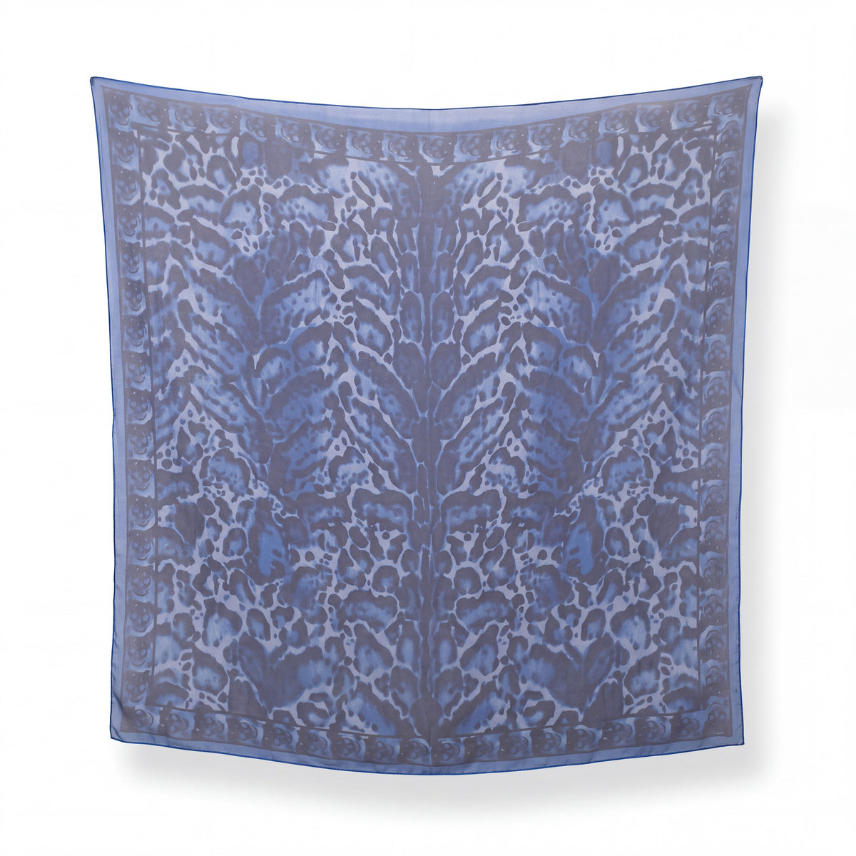 ALEXANDER MCQUEEN BLUE SKULL SCARF