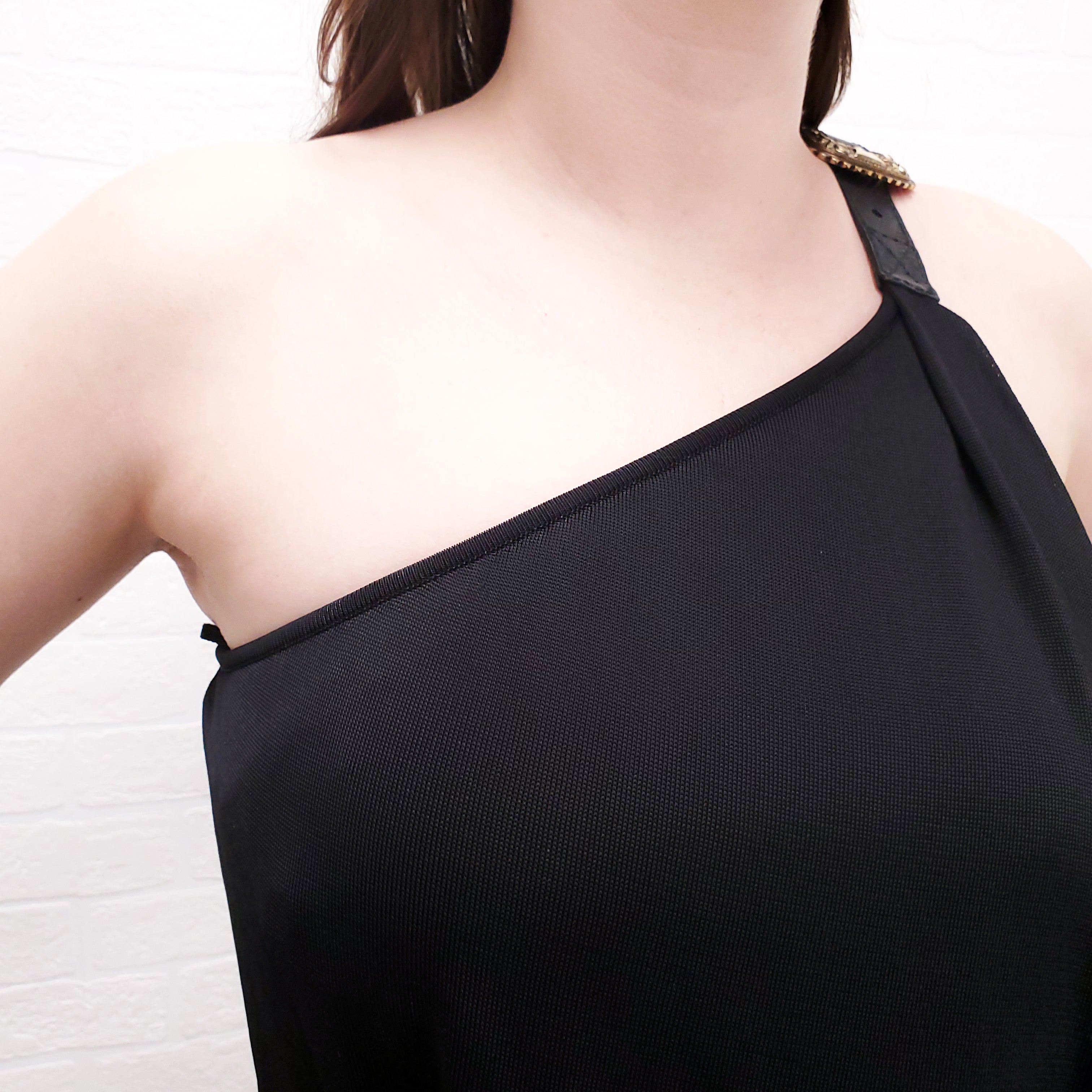 ALEXANDER MCQUEEN ONE SHOULDER WITH LEATHER BUCKLE - SIZE XS