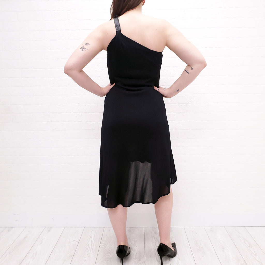 ALEXANDER MCQUEEN ONE SHOULDER WITH LEATHER BUCKLE - SIZE XS