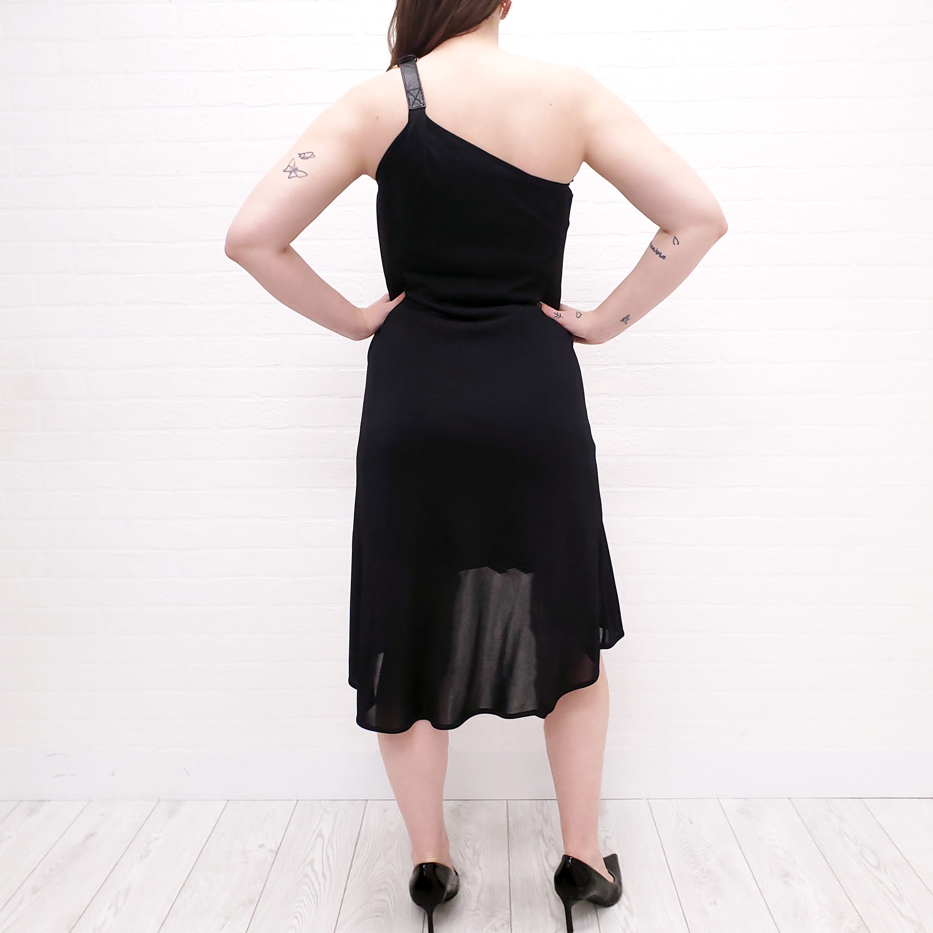 ALEXANDER MCQUEEN ONE SHOULDER WITH LEATHER BUCKLE - SIZE XS