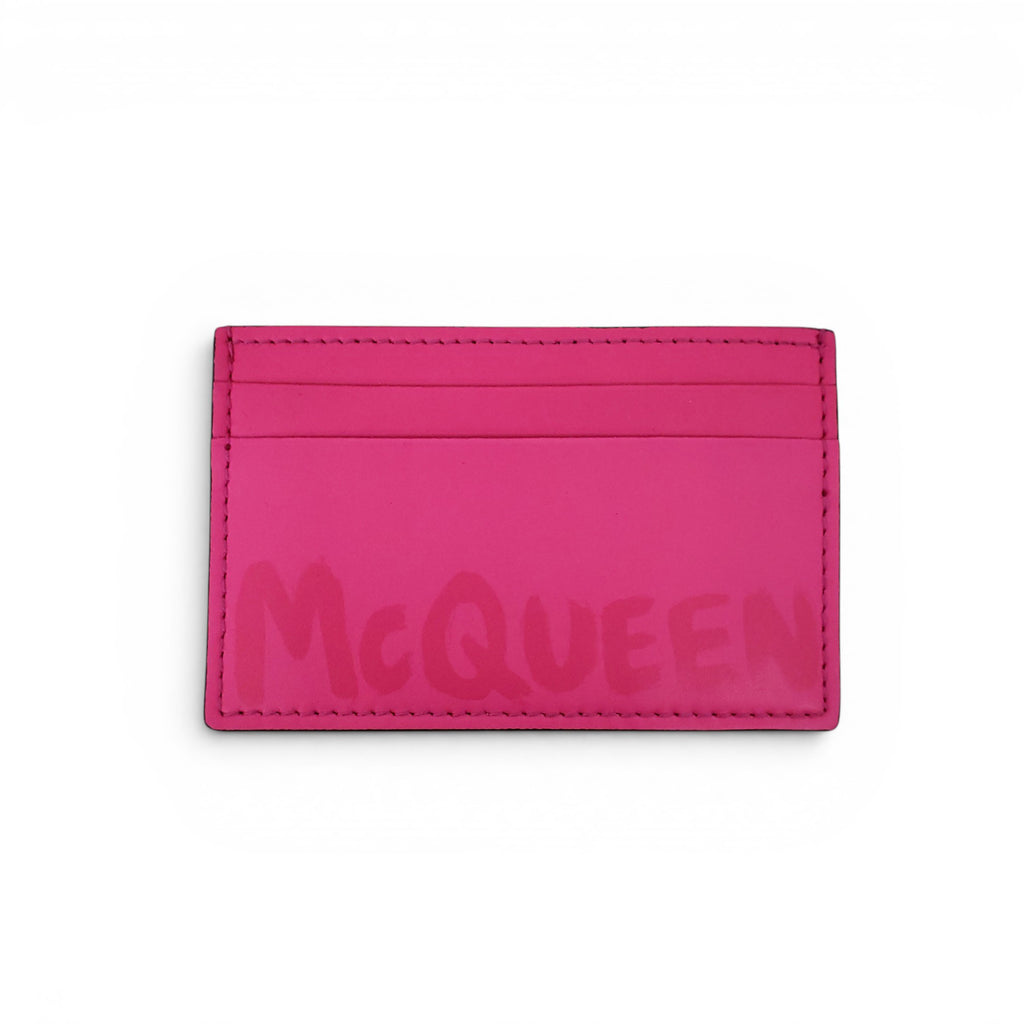 ALEXANDER MCQUEEN PINK LOGO CARD HOLDER