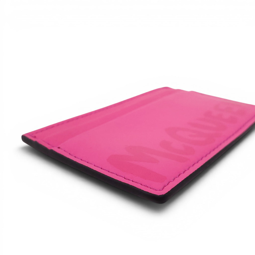 ALEXANDER MCQUEEN PINK LOGO CARD HOLDER