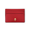 ALEXANDER MCQUEEN RED CARD HOLDER WITH GOLD SKULL DETAIL
