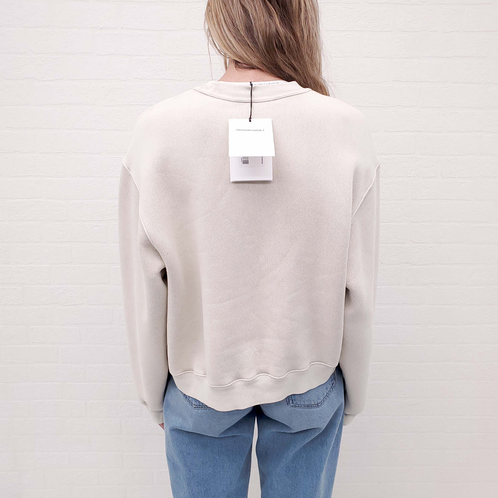 ALEXANDERWANG.T ICE GREY PUFF PAINT LOGO CREWNECK SWEATER - SIZE M