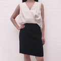 ALEXANDER WANG BLACK AND CREAM DRAPED DRESS - SIZE 6