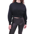 ALEXANDER WANG BLACK CROPPED SWEATER WITH MESH OPEN BACK - SIZE S