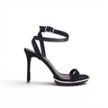 ALEXANDER WANG BLACK SUEDE HEELS WITH SILVER DETAIL - SIZE 39