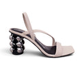 ALEXANDER WANG NUDE HEELS WITH STUDDED HEELS - SIZE 38.5