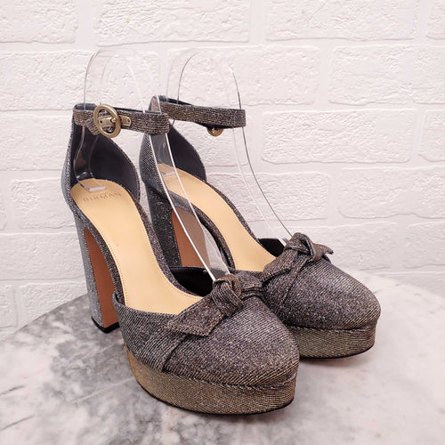 ALEXANDRE BIRMAN SPARKLE PLATFORM HEEL WITH BOW DETAIL - SIZE 40