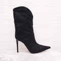 ALEXANDRE VAUTHIER BLACK METALLIC TWEED BOOTIES - SIZE 40