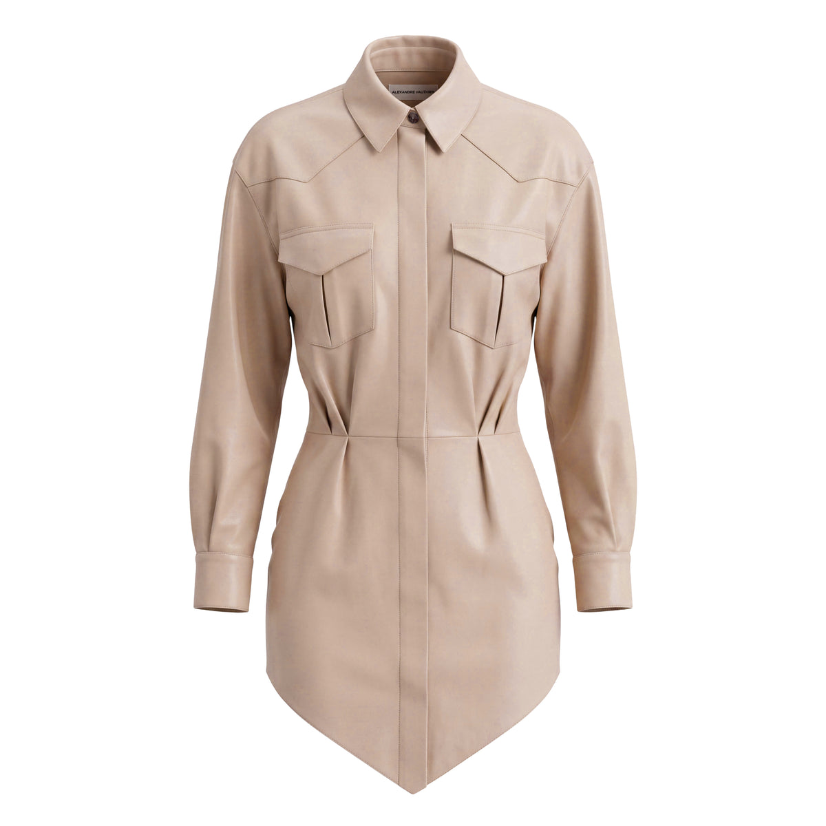 ALEXANDRE VAUTHIER LEATHER JACKET DRESS - SIZE 38