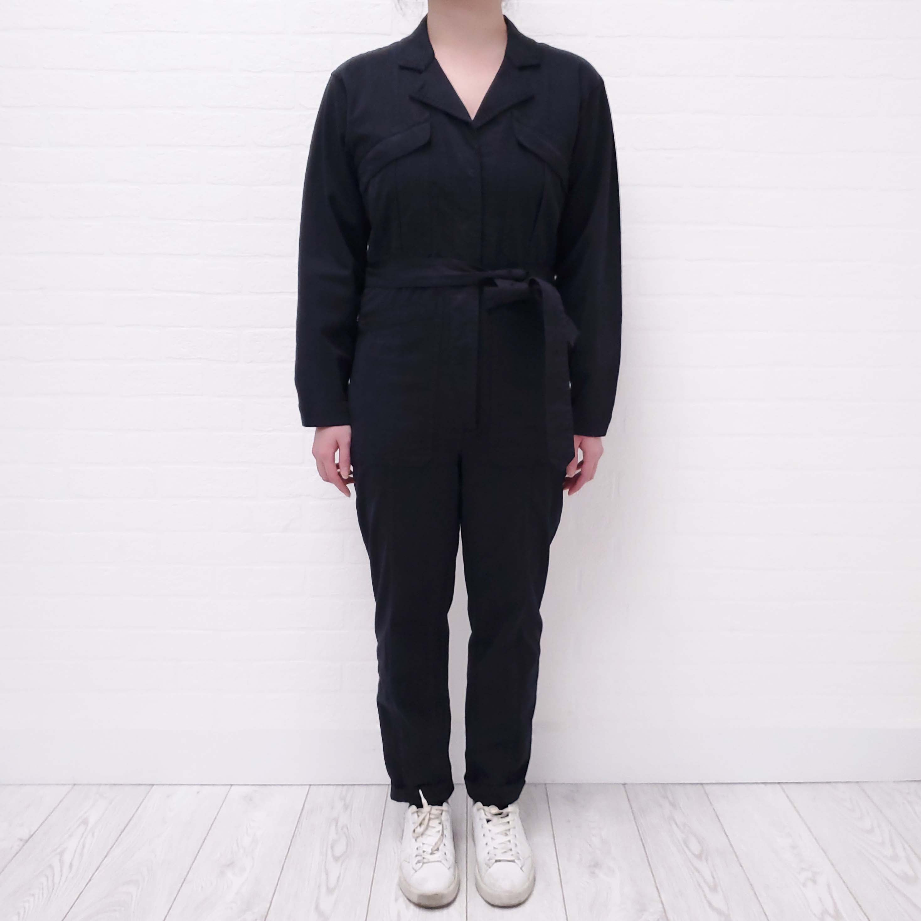 ALEX MILL BLACK JUMPSUIT WITH BELT - SIZE S