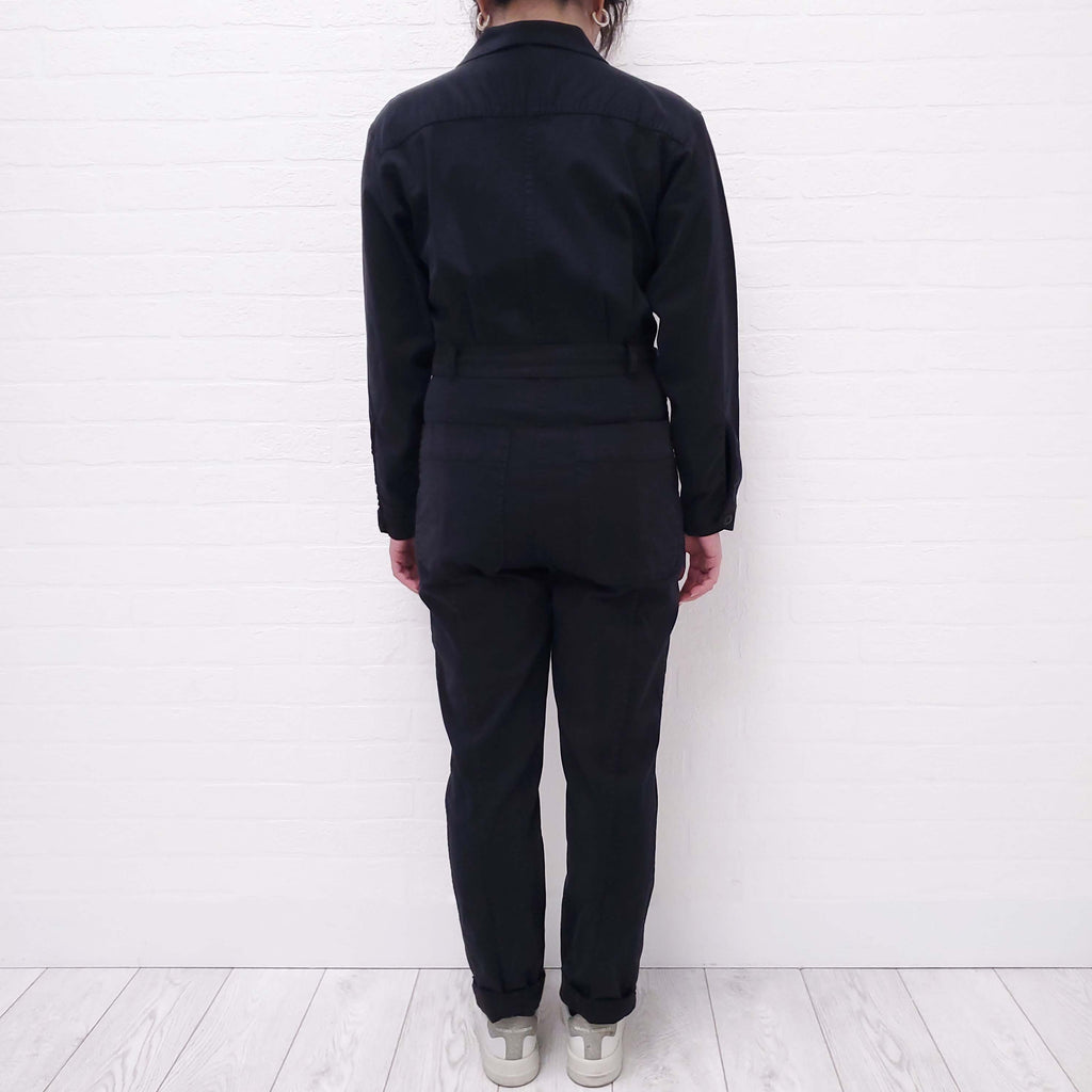 ALEX MILL BLACK JUMPSUIT WITH BELT - SIZE S
