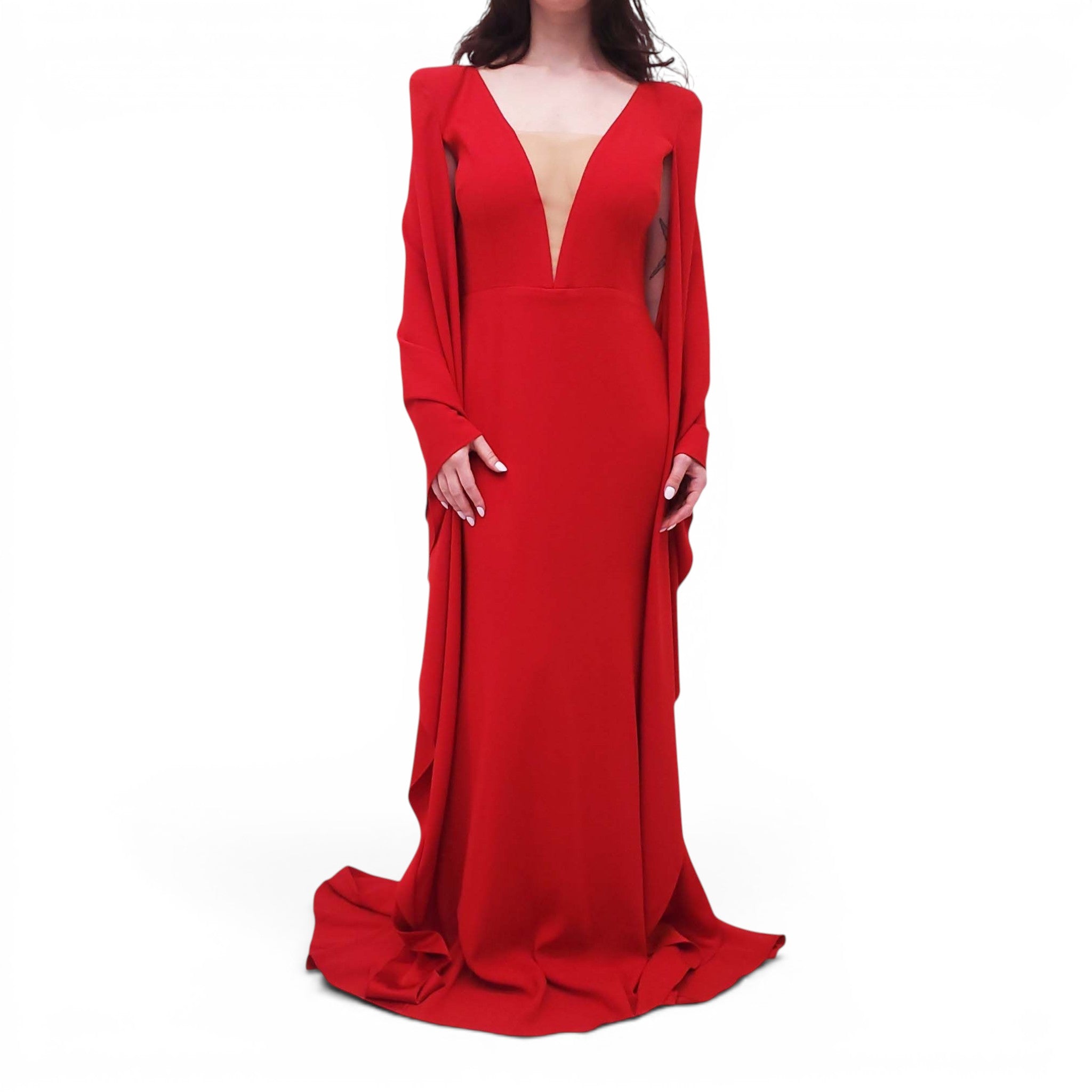 ALEX PERRY RED GOWN - SIZE 12 US (SIZE 16 UK) - XL