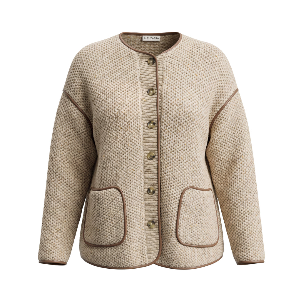 ALTUZARRA OVERSIZED MEDRANO FAUX LEATHER PIPING JACKET - SIZE XS/S