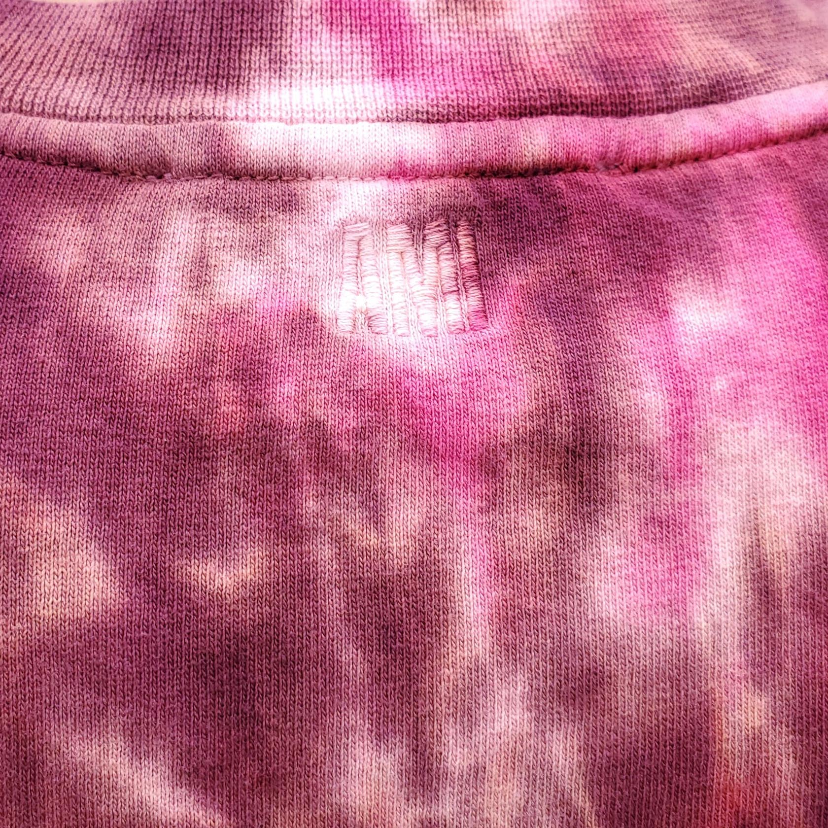 AMI PARIS PINK AND WHITE TIE DYE T-SHIRT - SIZE S