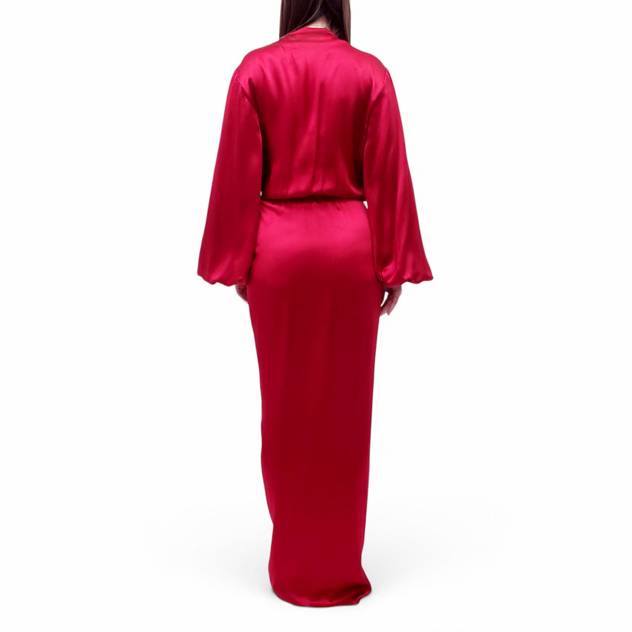 ANDRES OTALORA RED SATIN DRESS - SIZE 10