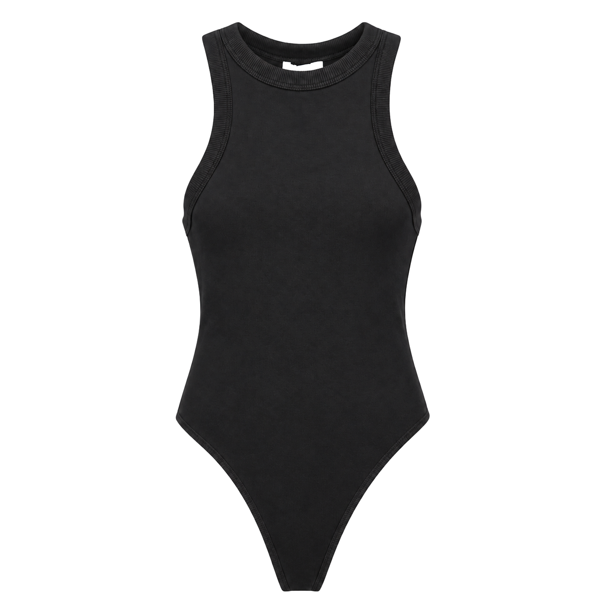 ANINE BING BLACK RIBBED BODYSUIT - SIZE XS
