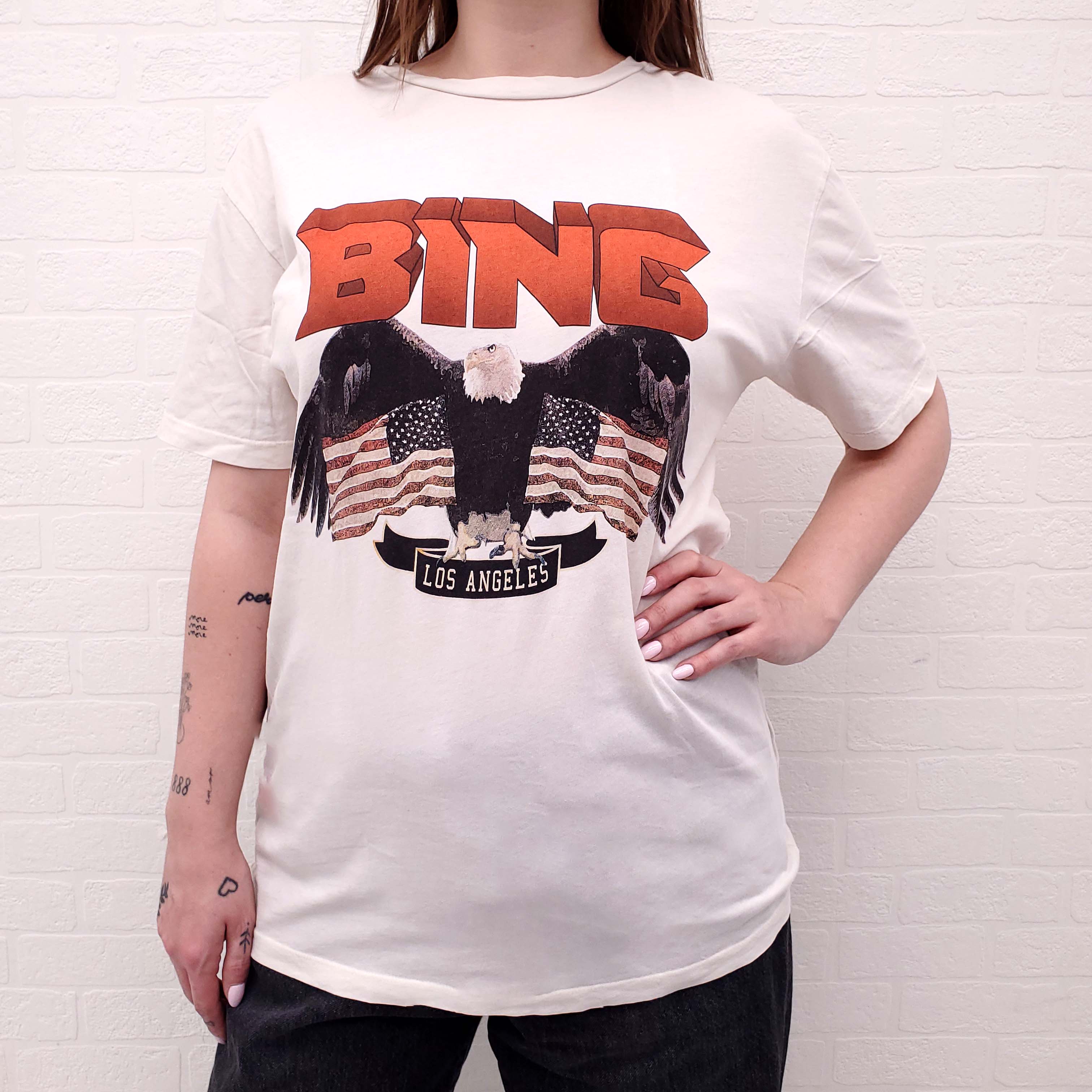 ANINE BING EAGLE T-SHIRT - SIZE M