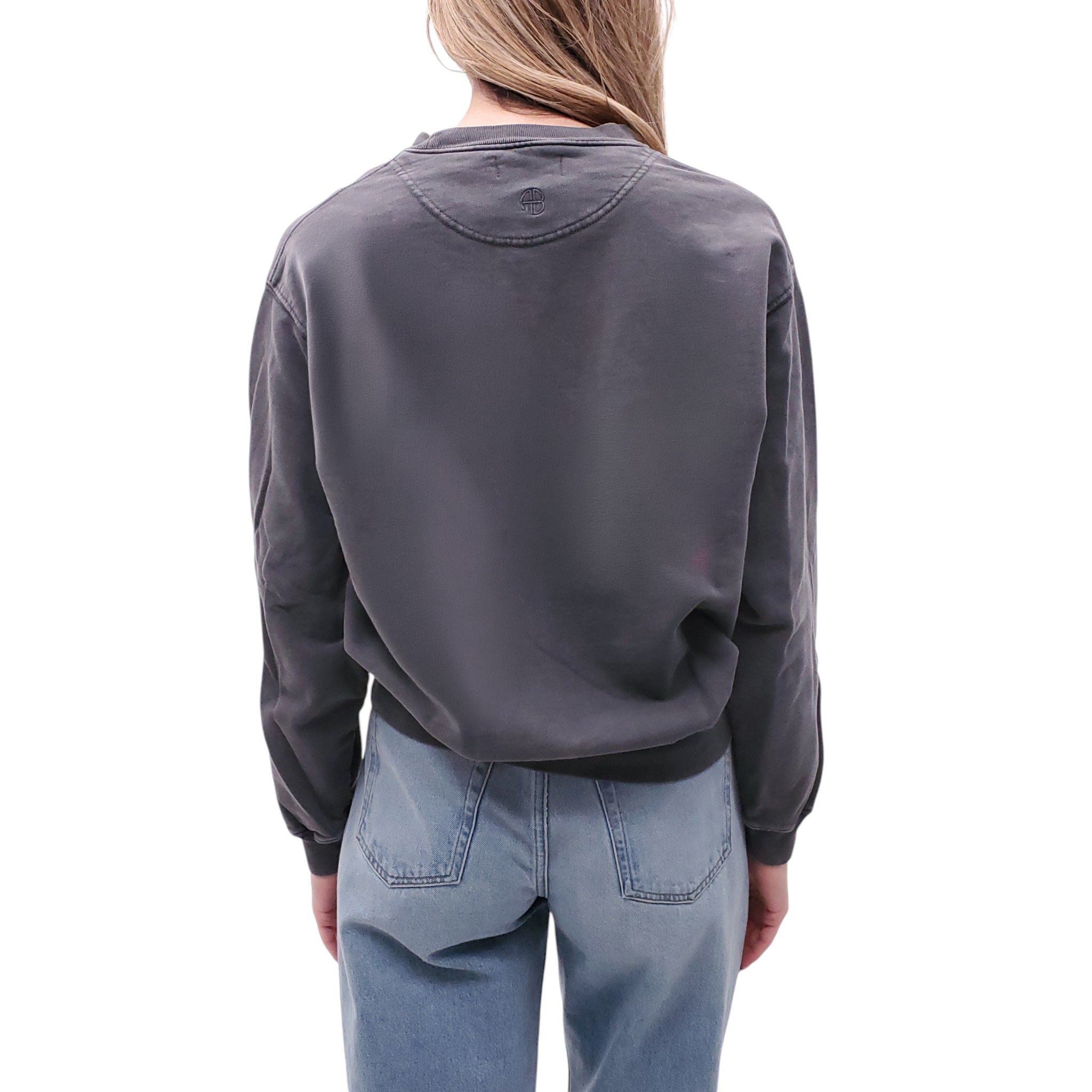 ANINE BING GREY PARIS SWEATSHIRT - SIZE S