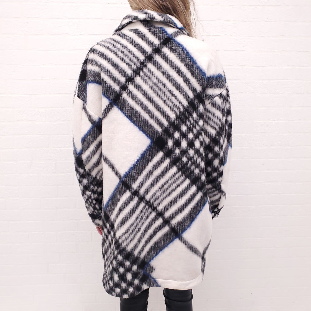 ANINE BING PLAID SHACKET - SIZE S (OVERSIZED)