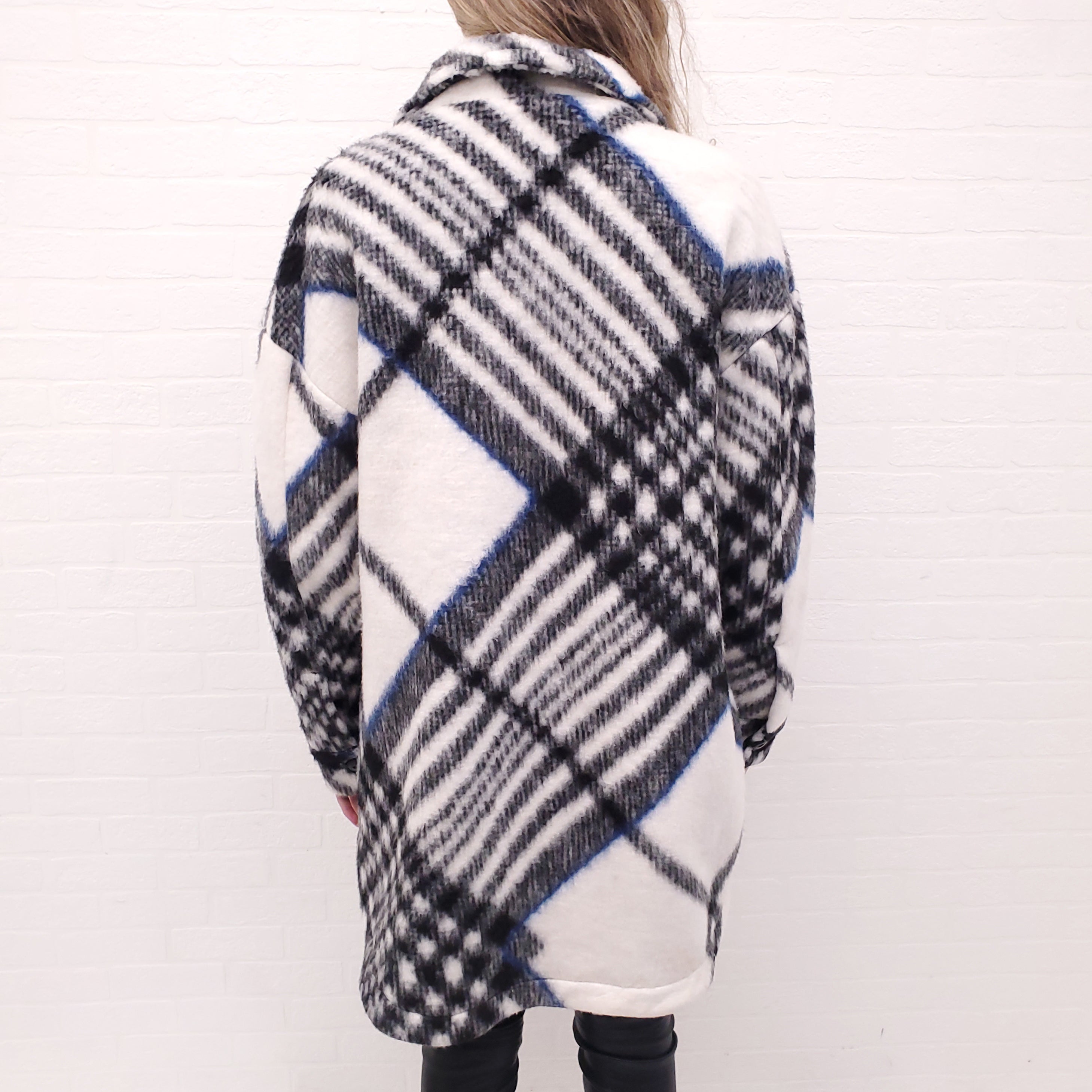 ANINE BING PLAID SHACKET - SIZE S (OVERSIZED)