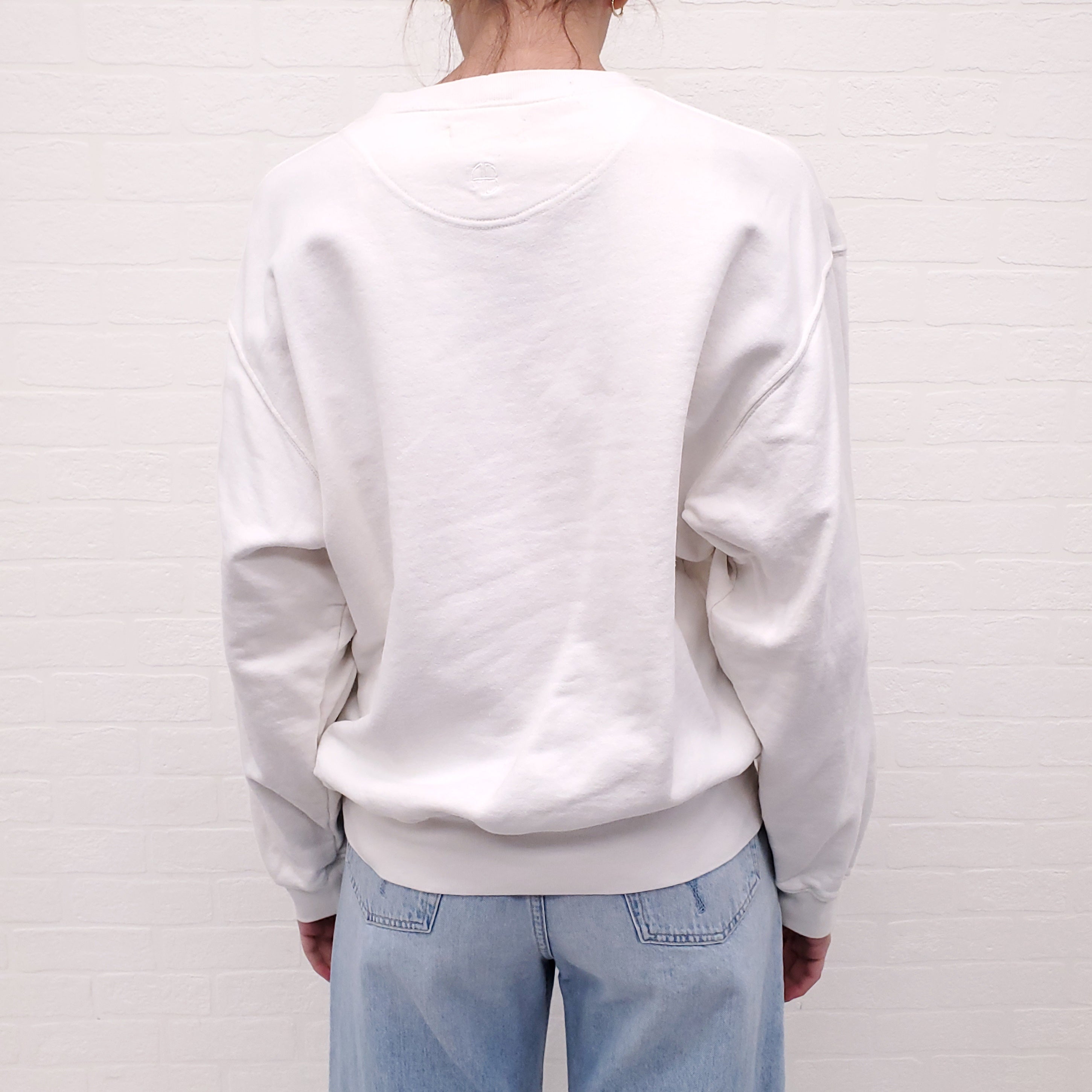 ANINE BING WHITE LOGO SWEATSHIRT - SIZE M