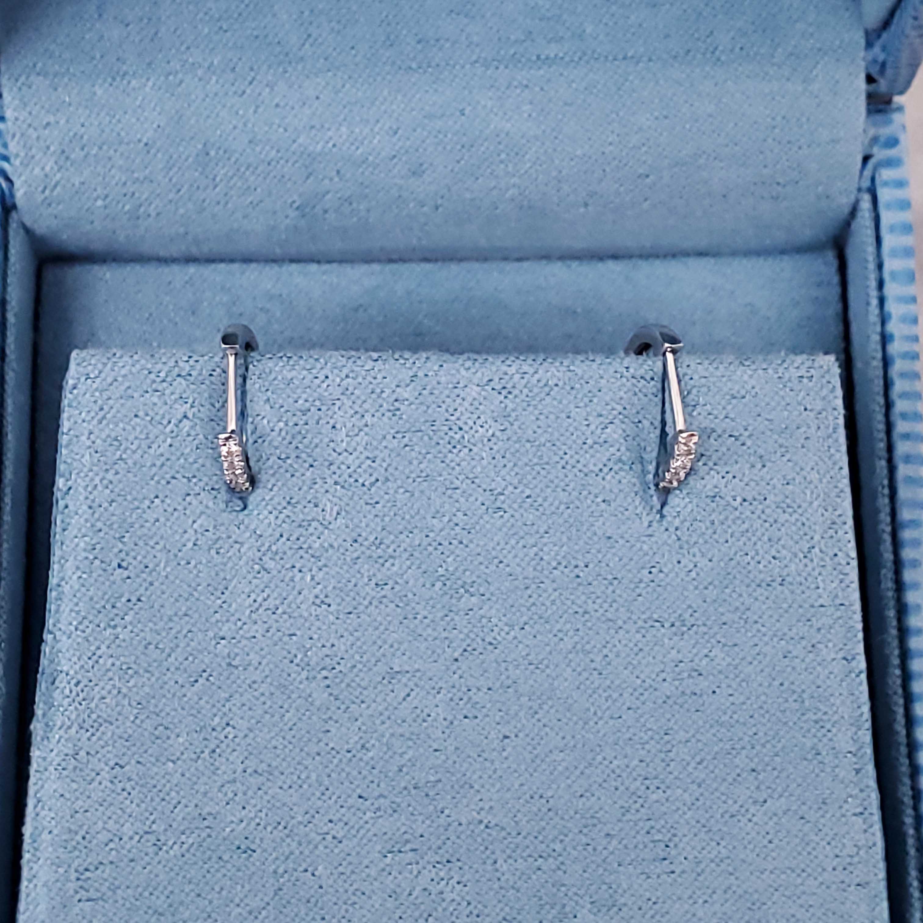 ANITA KO 18K WHITE GOLD HUGGIE HOOP EARRINGS WITH DIAMONDS