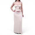 ARCINA ORI CREAM RIBBED CUT OUT DRESS - SIZE M
