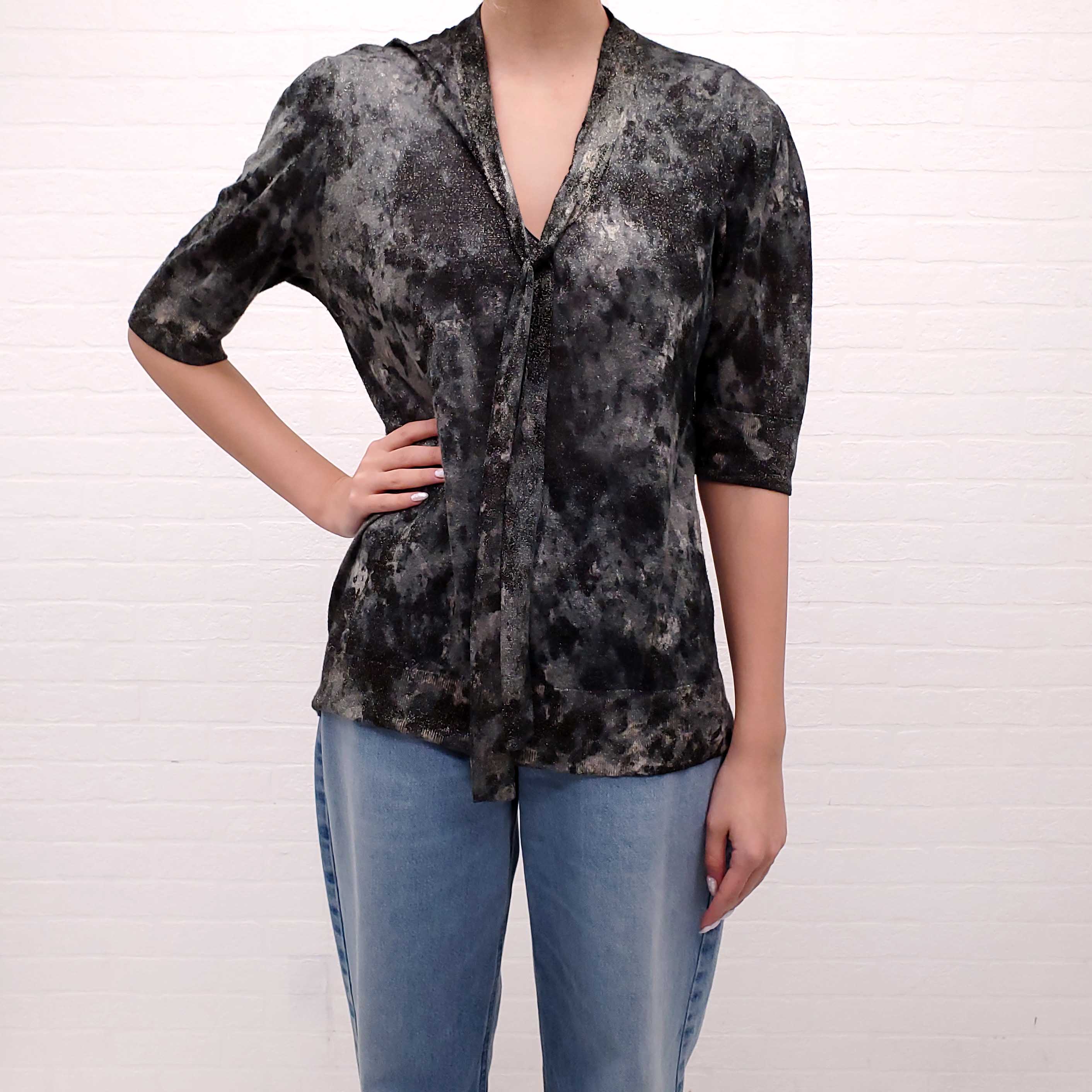 AVANT TOI SHIMMER SHORT SLEEVE KNIT T-SHIRT - SIZE XL