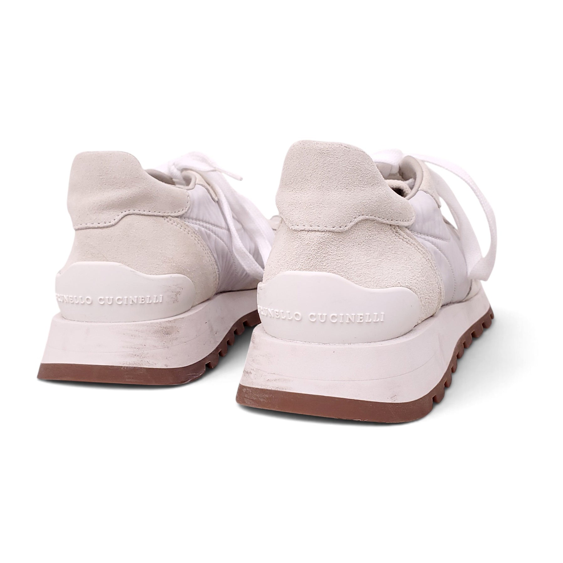B.C. IVORY SNEAKERS WITH MONILI DETAIL - SIZE 38