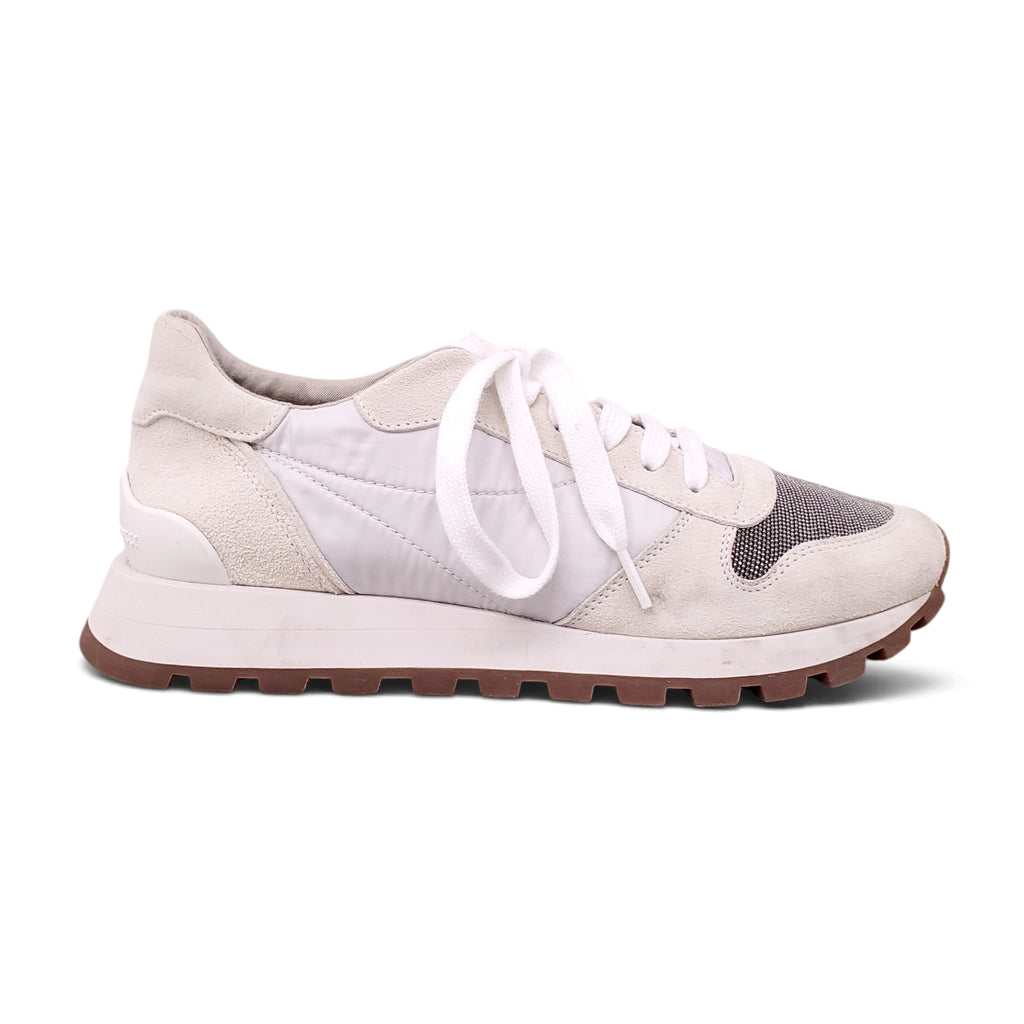 B.C. IVORY SNEAKERS WITH MONILI DETAIL - SIZE 38