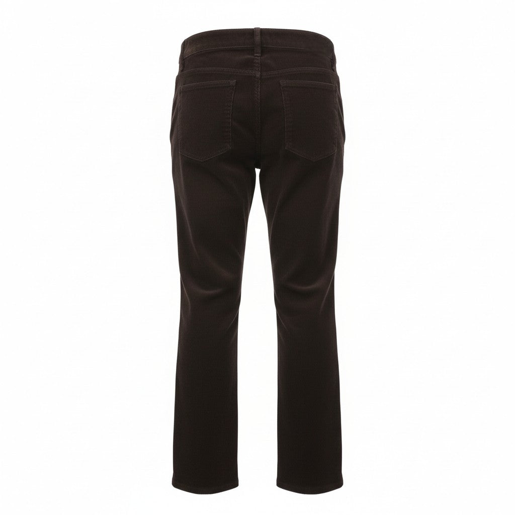 CELINE BROWN CORDUROY TRIOMPHE LOGO PANTS - SIZE 25