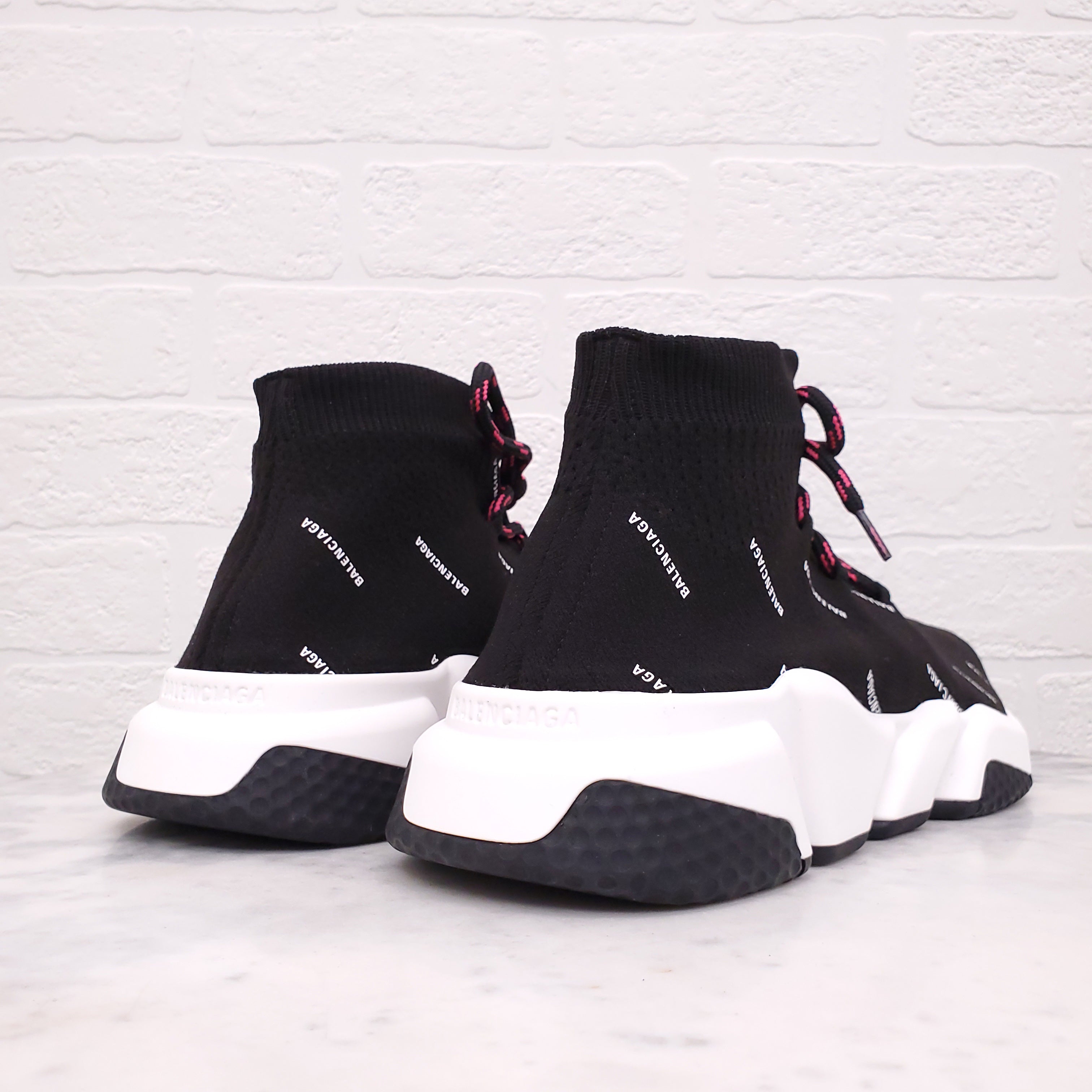 BALENCIAGA ALLOVER LOGO SPEED SNEAKERS - SIZE 41