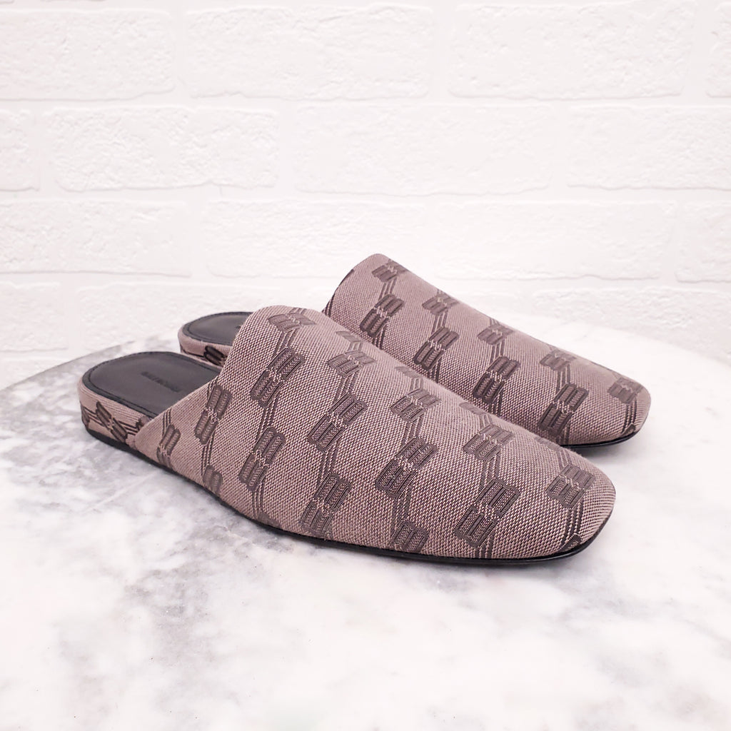 BALENCIAGA BB MONOGRAM MULE SLIDES - SIZE 38