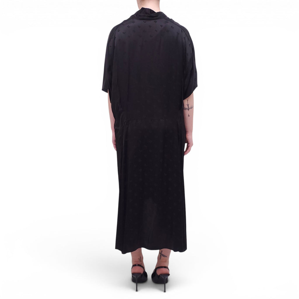 BALENCIAGA BLACK LOGO JACQUARD DRESS - SIZE 2 (M)