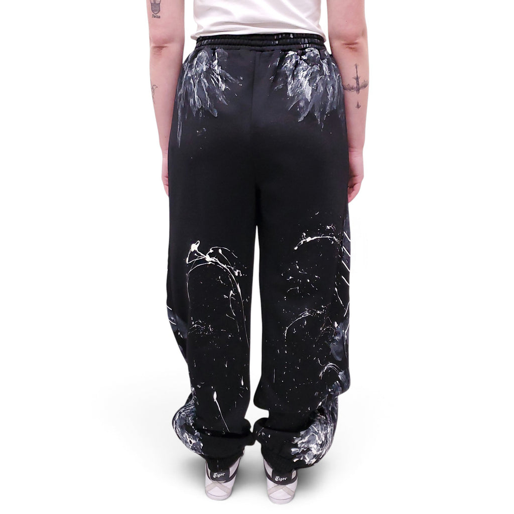 BALENCIAGA BLACK PAINTED SWEATPANTS - SIZE M