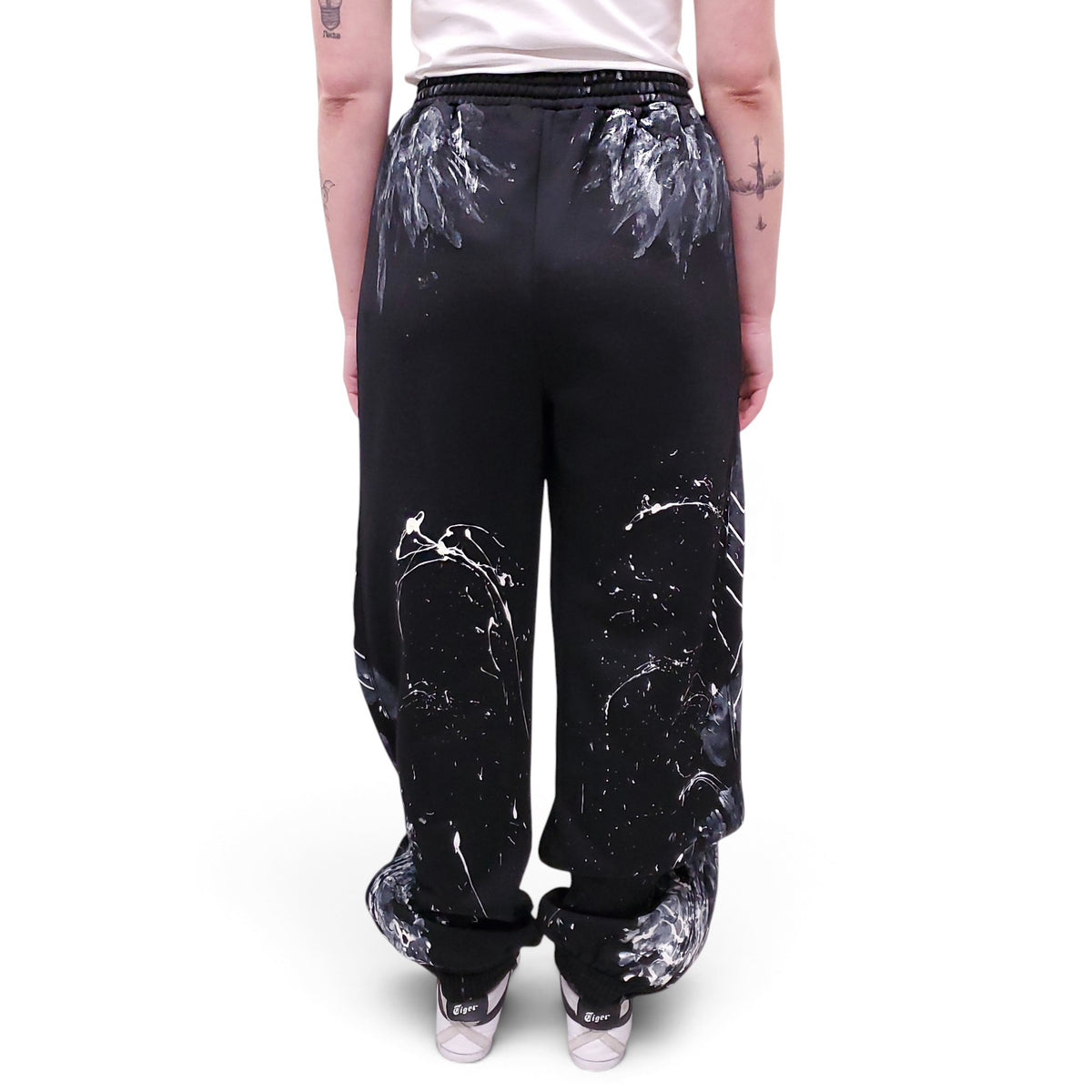 BALENCIAGA BLACK PAINTED SWEATPANTS - SIZE M