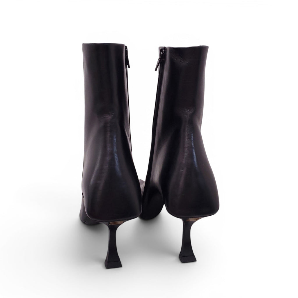 BALENCIAGA BLACK SOFT LEATHER HOURGLASS BOOTIES - SIZE 37