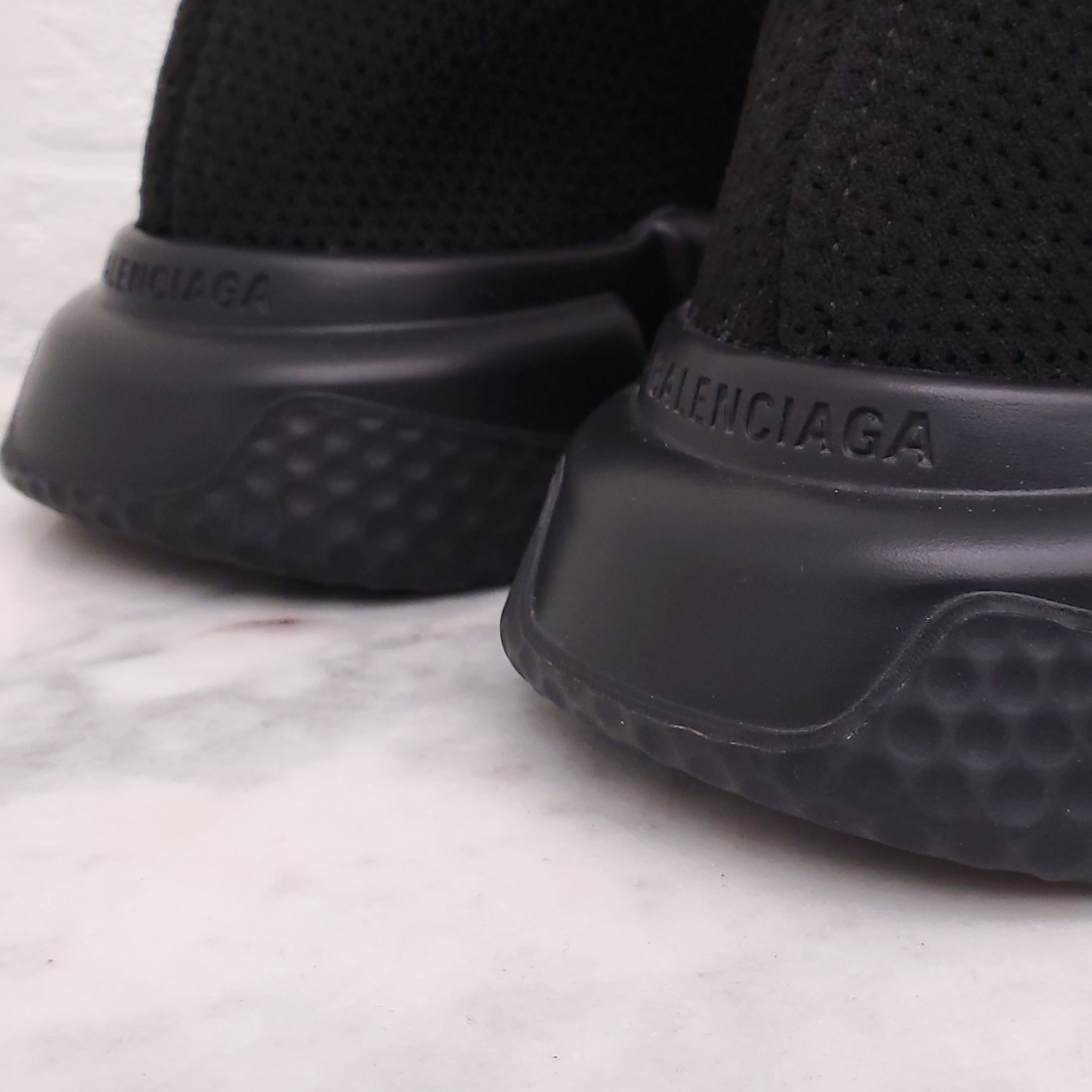 BALENCIAGA BLACK SPEED TRAINER LACE UP SOCK SNEAKERS - SIZE 41