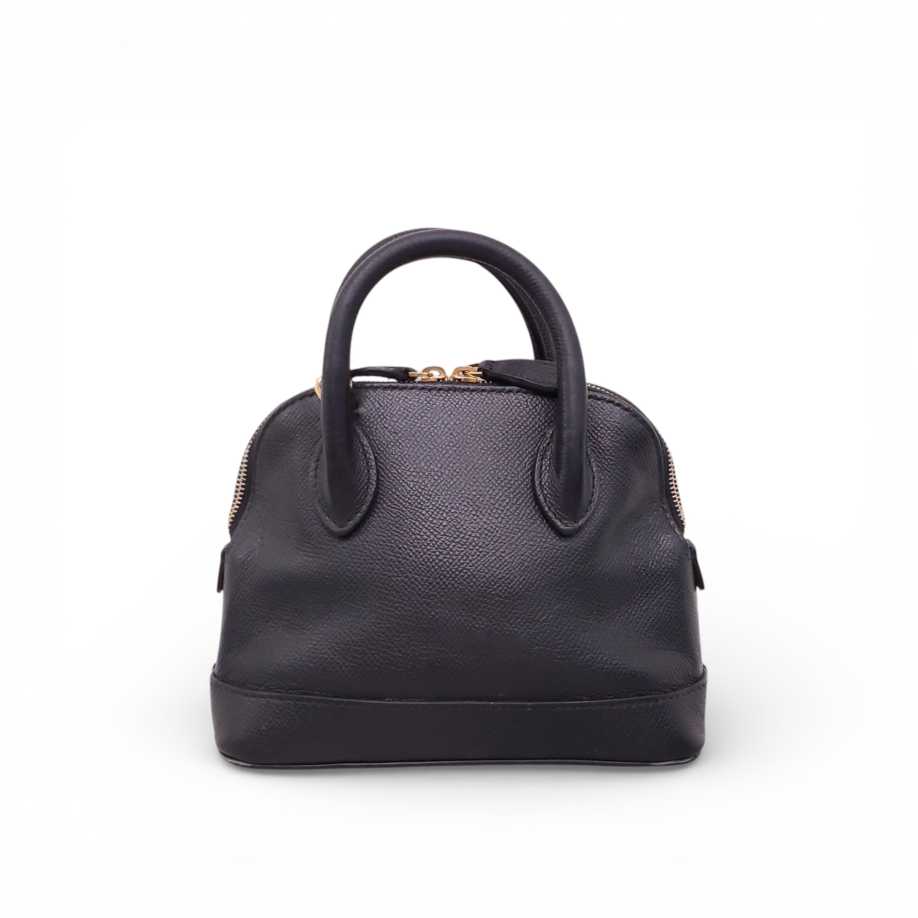 BALENCIAGA BLACK TOP HANDLE LOGO BAG