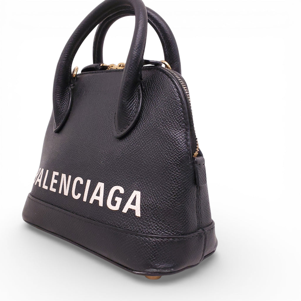 BALENCIAGA BLACK TOP HANDLE LOGO BAG