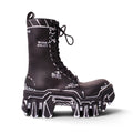 BALENCIAGA BULLDOZER LACE UP LEATHER ANKLE BOOTIES - SIZE 39