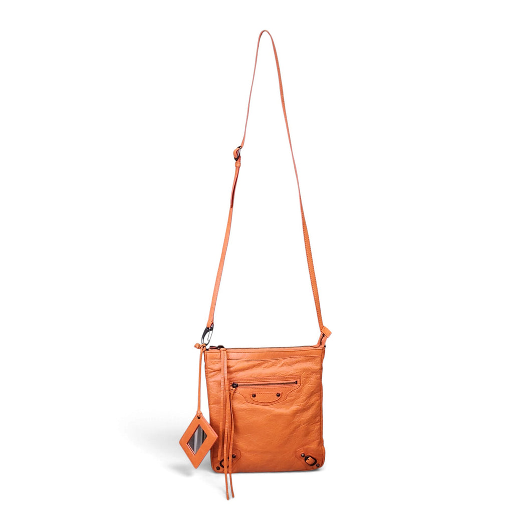 BALENCIAGA CITY ORANGE CROSSBODY POUCH
