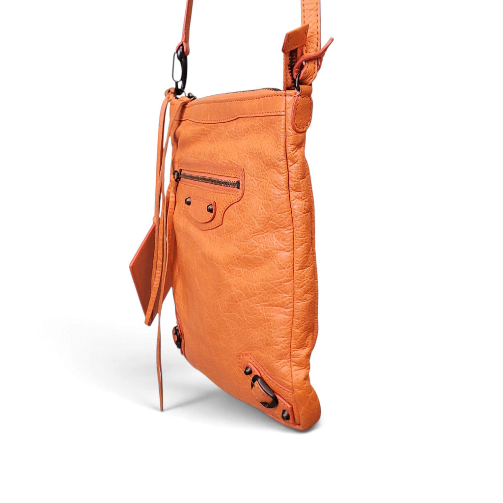 BALENCIAGA CITY ORANGE CROSSBODY POUCH