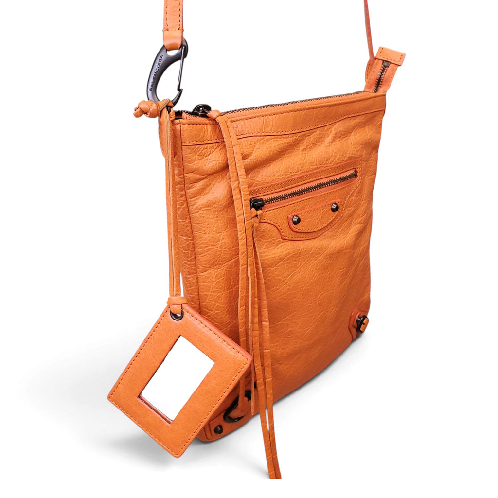 BALENCIAGA CITY ORANGE CROSSBODY POUCH