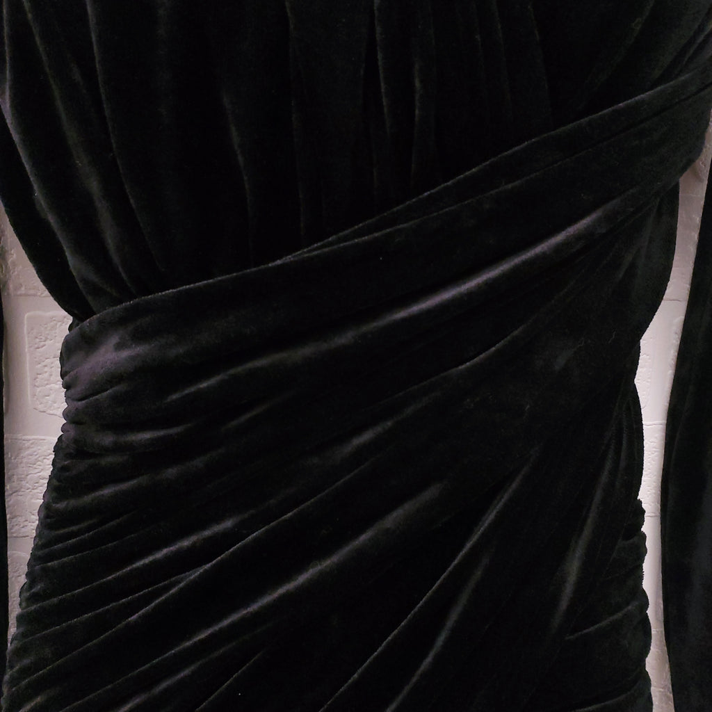 BALENCIAGA FLUID VELVET MINI DRESS - SIZE 34
